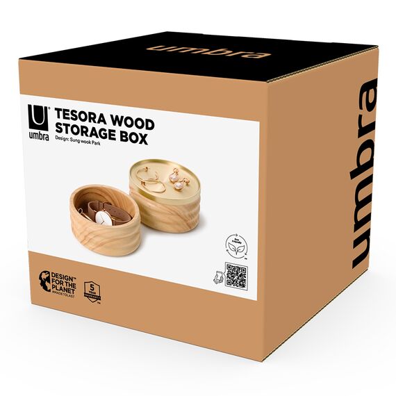 Шкатулка для украшений Tesora, натуральное дерево/латунь, UMBRA, изображение 11