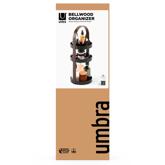 Органайзер для косметики Bellwood, 20х50 см, черный/орех, UMBRA, изображение 2