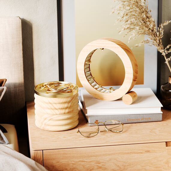 Шкатулка для украшений Tesora, натуральное дерево/латунь, UMBRA, изображение 6