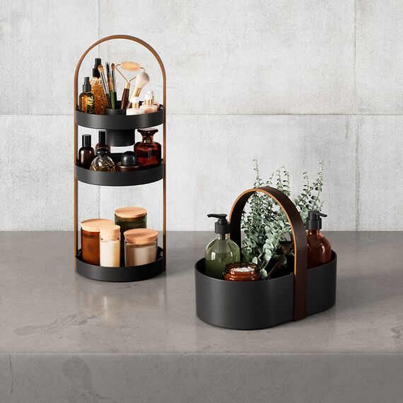 Органайзер для косметики Bellwood, 20х50 см, черный/орех, UMBRA, изображение 4