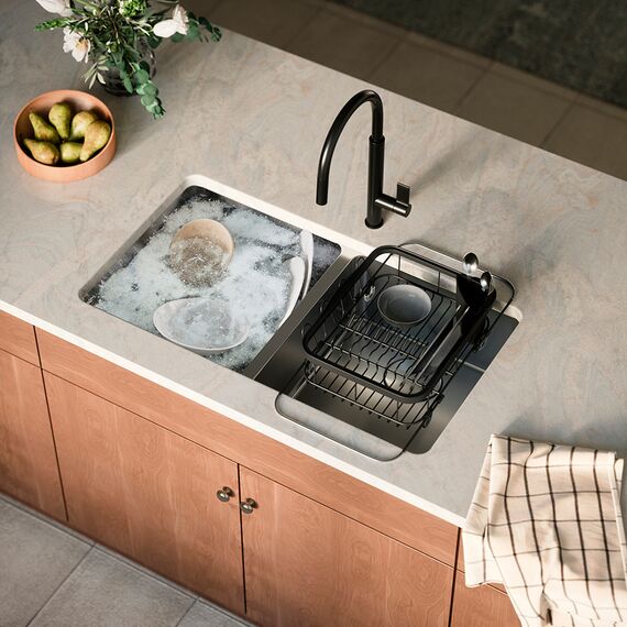 Сушилка для посуды Sinkin, 28х14х47 см, черная, UMBRA, изображение 3