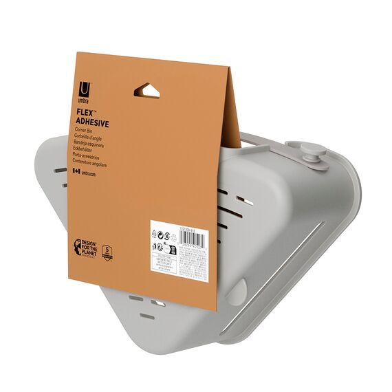 Органайзер для душа угловой Flex Adhesive, серый, UMBRA, изображение 10