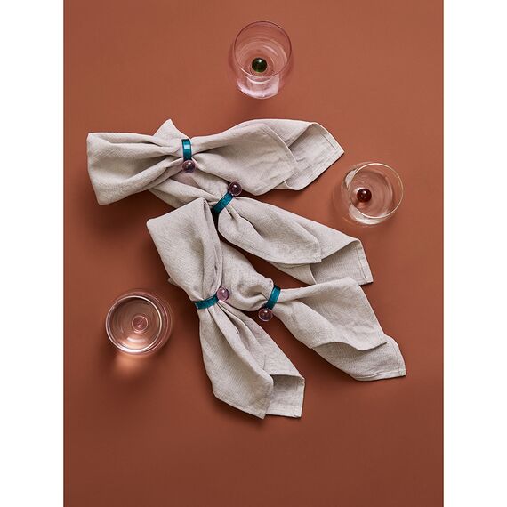 Набор из 4 колец для салфеток Orb, ?4 см, бирюзовые/розовые, Liberty Jones, изображение 3