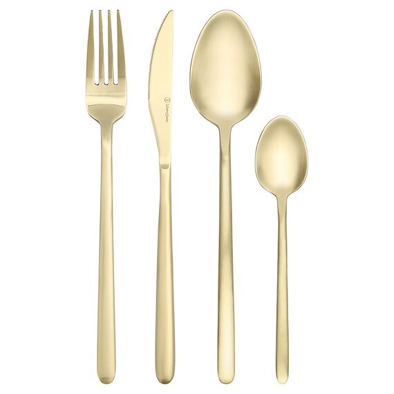 Набор столовых приборов Pure, золотистые матовые, 16 пред., Liberty Jones
