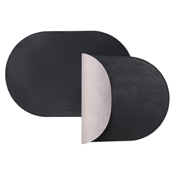 Набор из 4-х двухсторонних сервировочных салфеток Pool, 30х45 см, черный/светло-серый, Liberty Jones, изображение 9