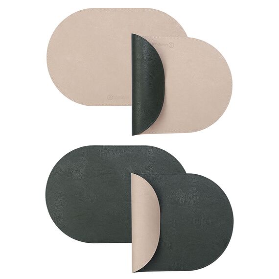 Набор из 4-х двухсторонних сервировочных салфеток Pool, 30х45 см, зеленый/бежевый, Liberty Jones