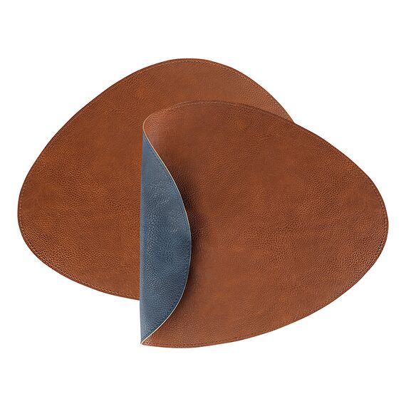 Набор из 4-х двухсторонних сервировочных салфеток Drop, 33х41 см, синий/коричневый, Liberty Jones, изображение 6