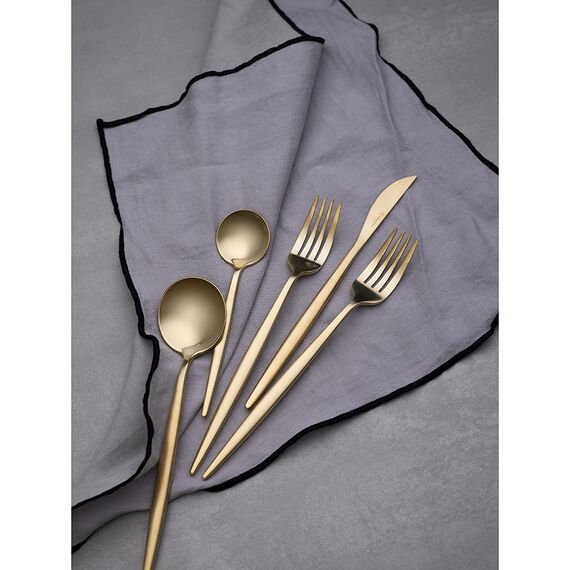 Набор столовых приборов Globe, золотистые матовые, 16 пред., Liberty Jones, изображение 3
