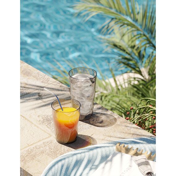 Набор стаканов из акрила Hollow, 450 мл, серо-коричневый, 4 шт., Liberty Jones, изображение 5