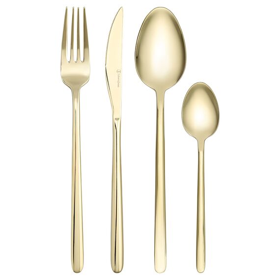 Набор столовых приборов Pure, золотистые глянцевые, 16 пред., Liberty Jones
