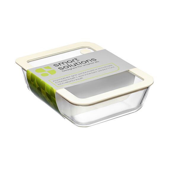 Контейнер для запекания и хранения стеклянный с вакуумным эффектом, 1,4 л, молочный, Smart Solutions, изображение 4