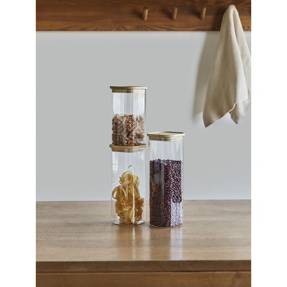 Банка для хранения квадратная Glass Bamboo, 1,4 л, Smart Solutions, изображение 7