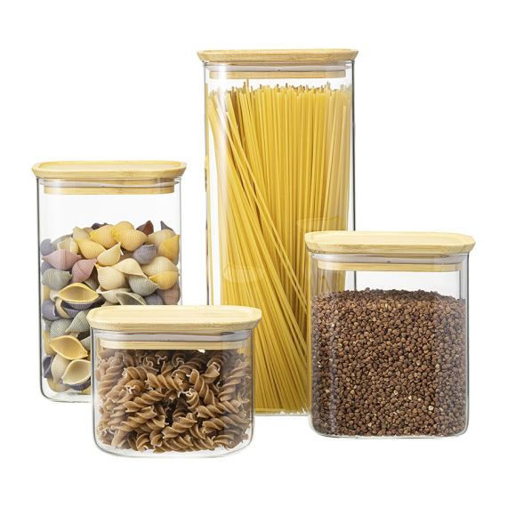 Банка для хранения прямоугольная Glass Bamboo, 2 л, Smart Solutions, изображение 8