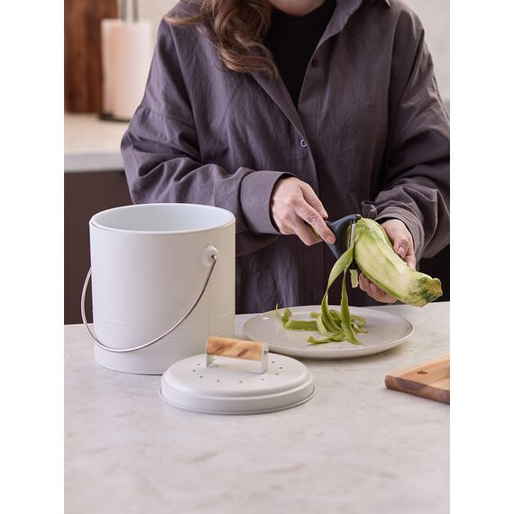 Контейнер для пищевых отходов с фильтром Irmel, 3,5 л, молочный, Smart Solutions, изображение 5