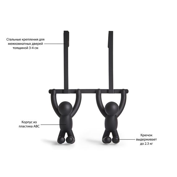 Вешалка надверная BUDDY чёрная, Umbra, изображение 8