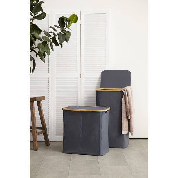 Корзина для белья с двумя отделениями Neat Twin, 53,5х33х53 см, серая, Smart Solutions, изображение 2