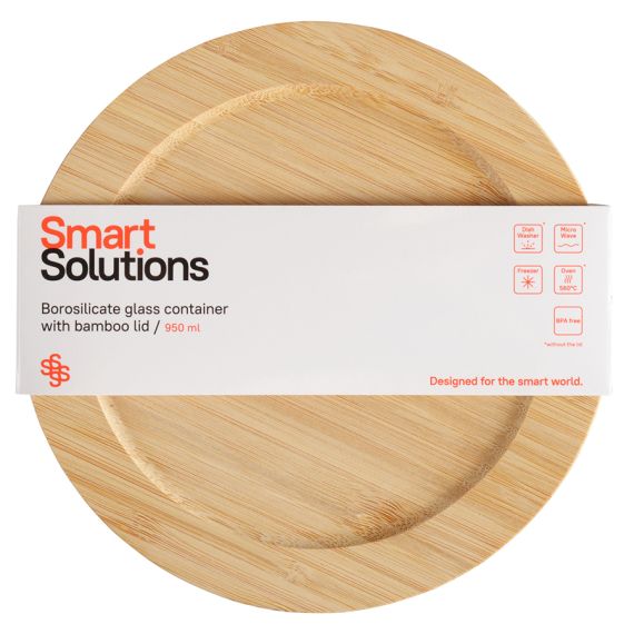 Контейнер для запекания и хранения Smart Solutions с крышкой из бамбука, 950 мл, Smart Solutions, изображение 9