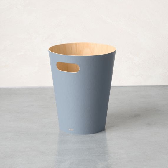 Корзина для мусора Woodrow, 7,5 л, серо-голубая, UMBRA, изображение 4