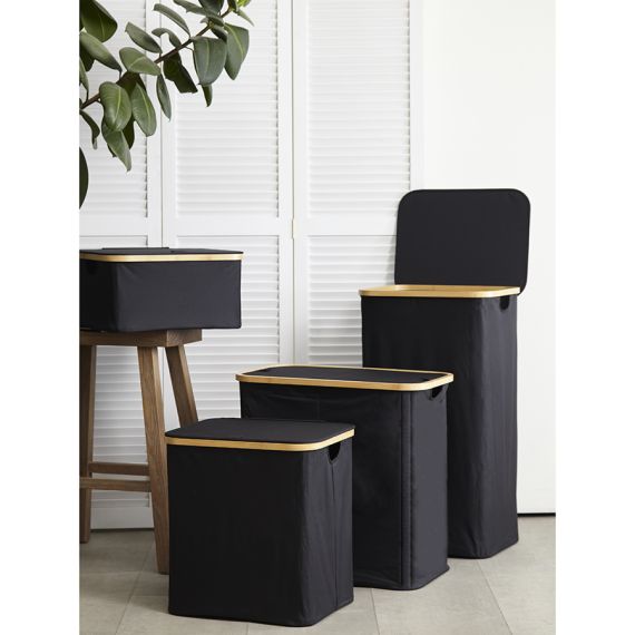 Корзина для белья с двумя отделениями Neat Twin, 53,5х33х53 см, черная, Smart Solutions, изображение 2