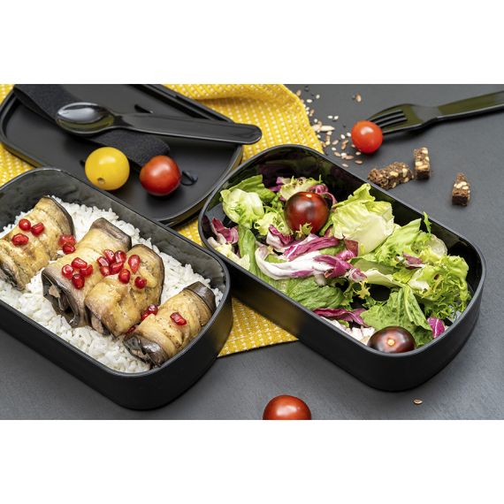 Ланч-бокс с приборами Food Time, 1 л, черный, Smart Solutions, изображение 10