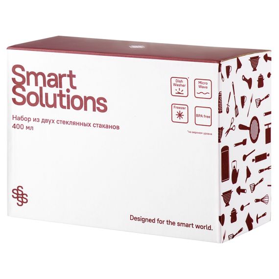 Набор из двух стеклянных стаканов, 400 мл, Smart Solutions, изображение 7