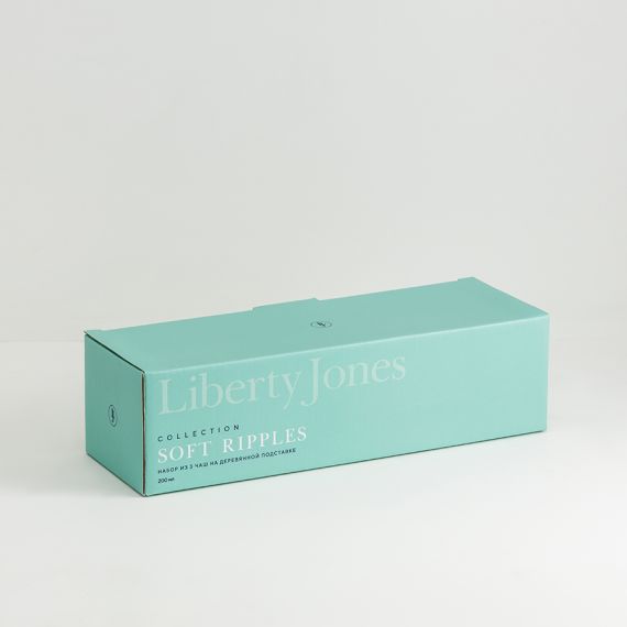 Набор из 3 чаш на бамбуковой подставке Soft Ripples, Dual Glazing, 8 см, Liberty Jones, изображение 10