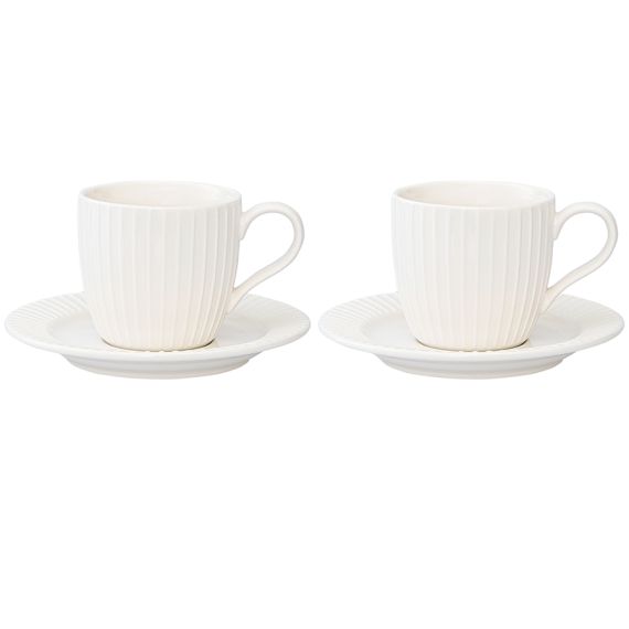 Набор чашек с блюдцами Soft Ripples, Dual Glazing, 125 мл, 2 шт., Liberty Jones