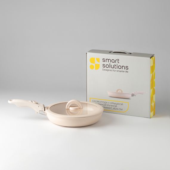 Сковорода с крышкой и съемной ручкой Smart Ceramic, 24 см, Smart Solutions, изображение 11