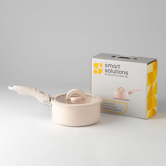 Ковш с крышкой и съемной ручкой Smart Ceramic, 18 см, Smart Solutions, изображение 8