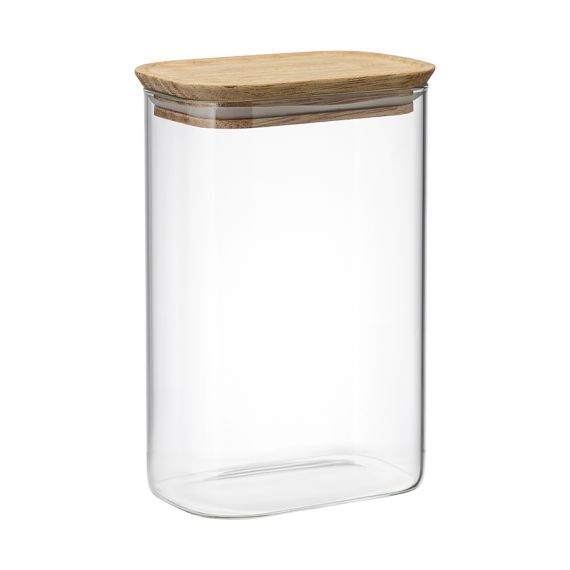 Банка для хранения прямоугольная Glass Acacia, 1,3 л, Smart Solutions