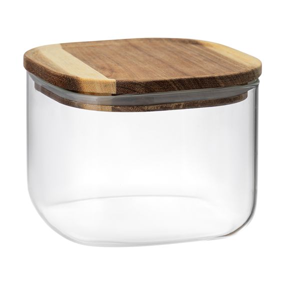 Банка для хранения квадратная Glass Acacia,1 л, Smart Solutions
