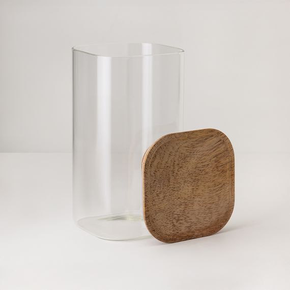 Банка для хранения квадратная Glass Acacia, 1,4 л, Smart Solutions, изображение 6