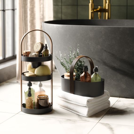 Органайзер для косметики Bellwood, 20х50 см, черный/орех, UMBRA, изображение 5