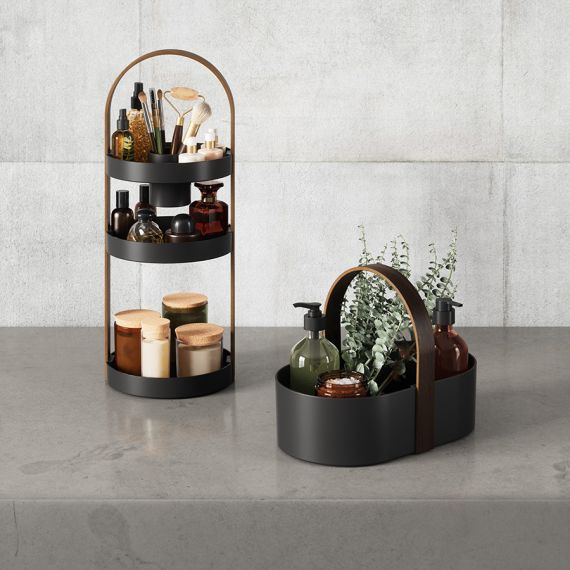 Органайзер для косметики Bellwood, 20х50 см, черный/орех, UMBRA, изображение 4