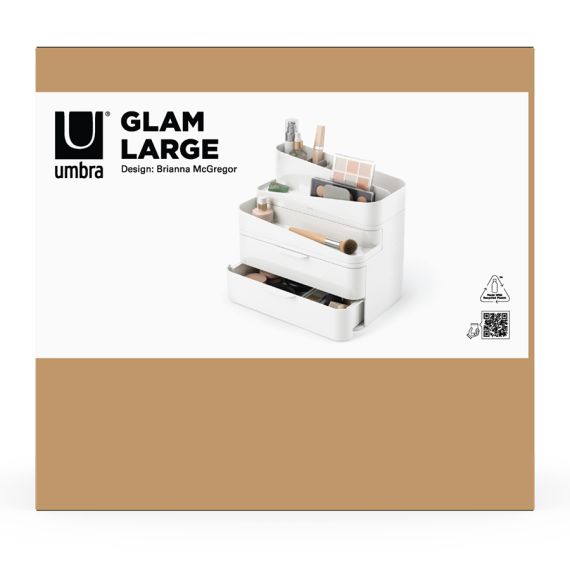 Органайзер-косметичка Glam, 27х25 см, белый/серый, UMBRA, изображение 15