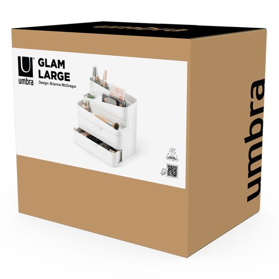 Органайзер-косметичка Glam, 27х25 см, белый/серый, UMBRA, изображение 13