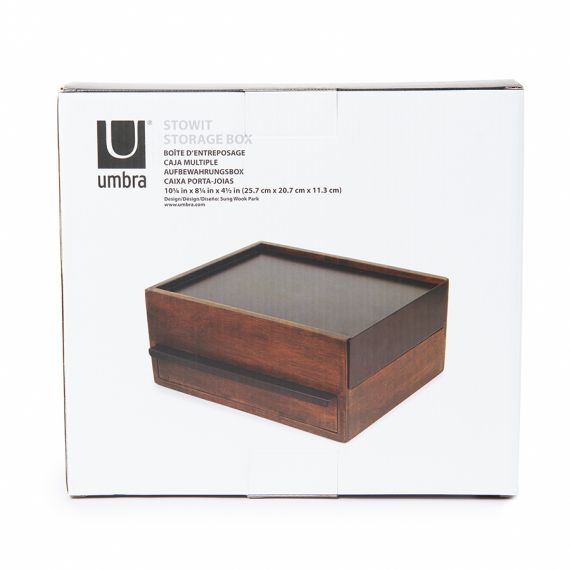 Шкатулка Stowit, черная/орех, UMBRA, изображение 3