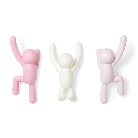 Вешалки-крючки Buddy 3 шт. разноцветные розовые, Umbra