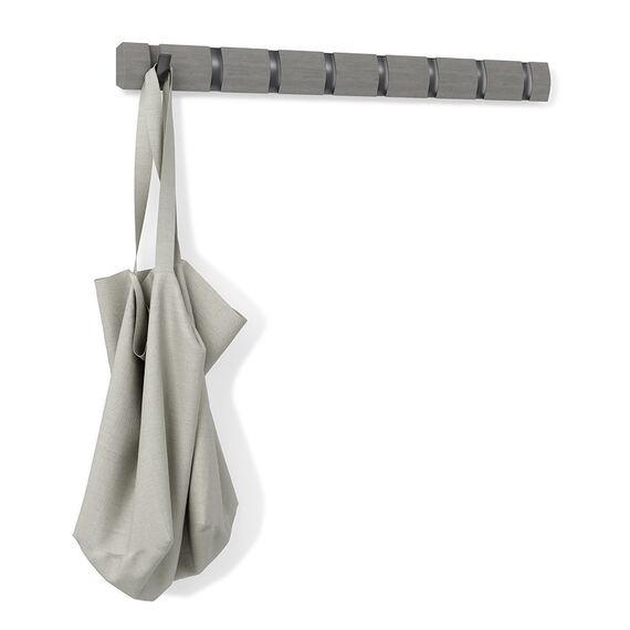 Вешалка настенная горизонтальная FLIP 8 крючков серая, олово, Umbra, изображение 5