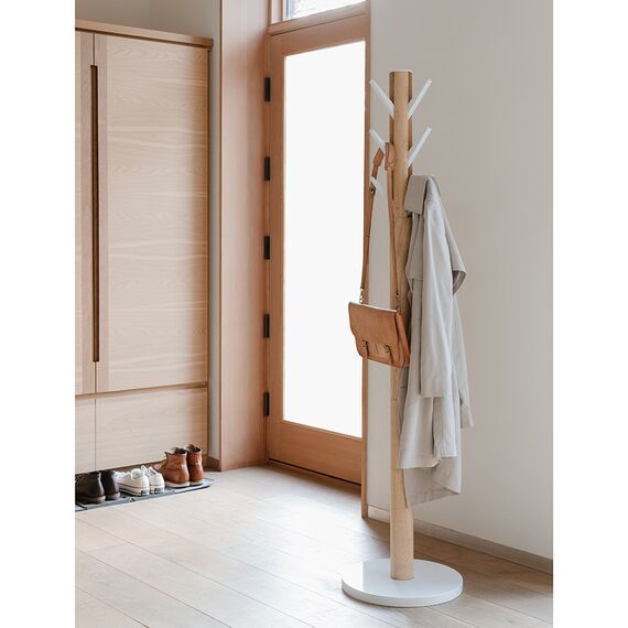 Вешалка напольная Flapper, белая-дерево, Umbra, изображение 4