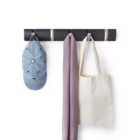 Вешалка настенная горизонтальная Flip 5 крючков эспрессо, Umbra, изображение 7