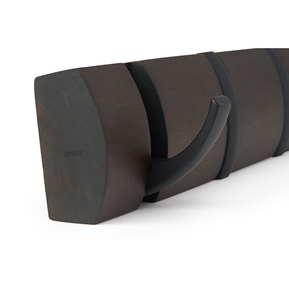 Вешалка настенная горизонтальная Flip 5 крючков орех, Umbra, изображение 9